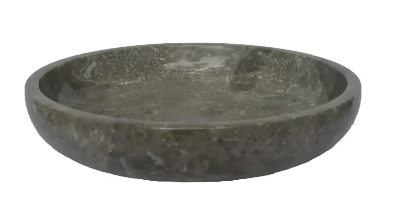Product image 1 of the product “Round Bowl, Ø 21 cm | Grey Marble, Polished Finish ”